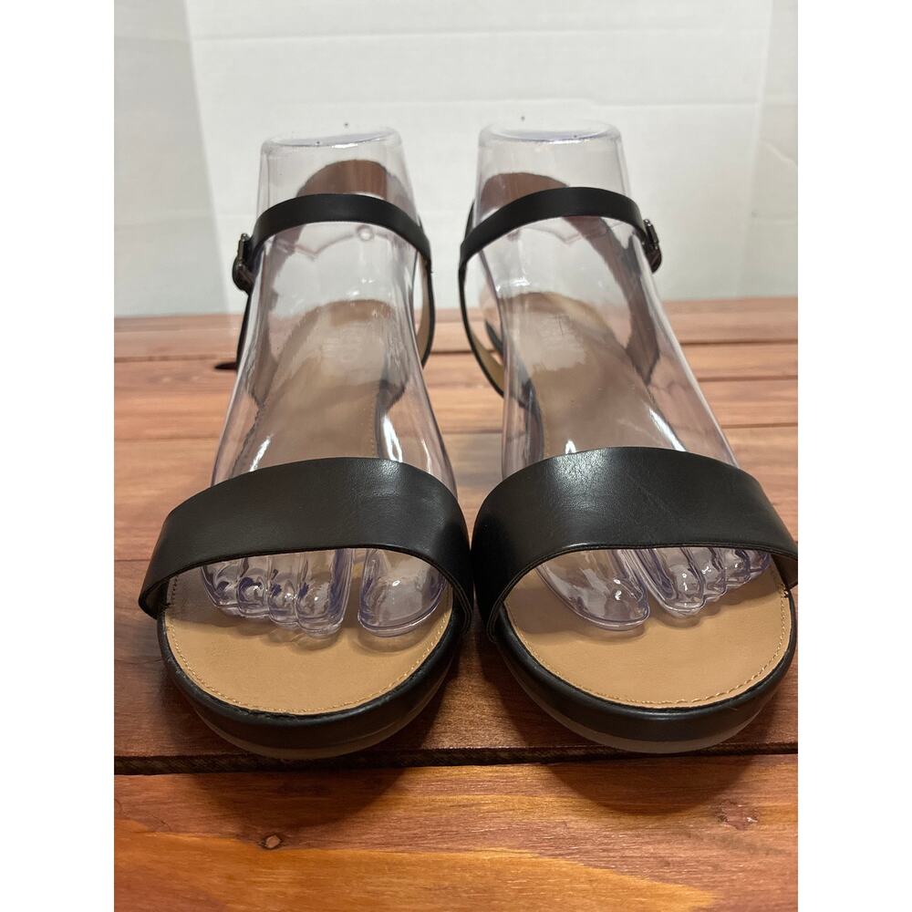 Franco Sarto Dulce Black Wedge Sandal 3” Heel Ankle Strap - Women’s Size 8 - Picture 6 of 9